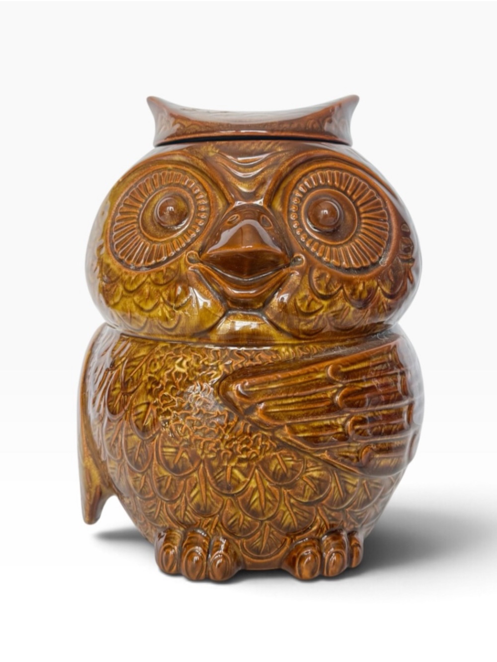 Vintage Retro McCoy Pottery #204 Brown Owl Cookie Jar Glazed Ceramic USA